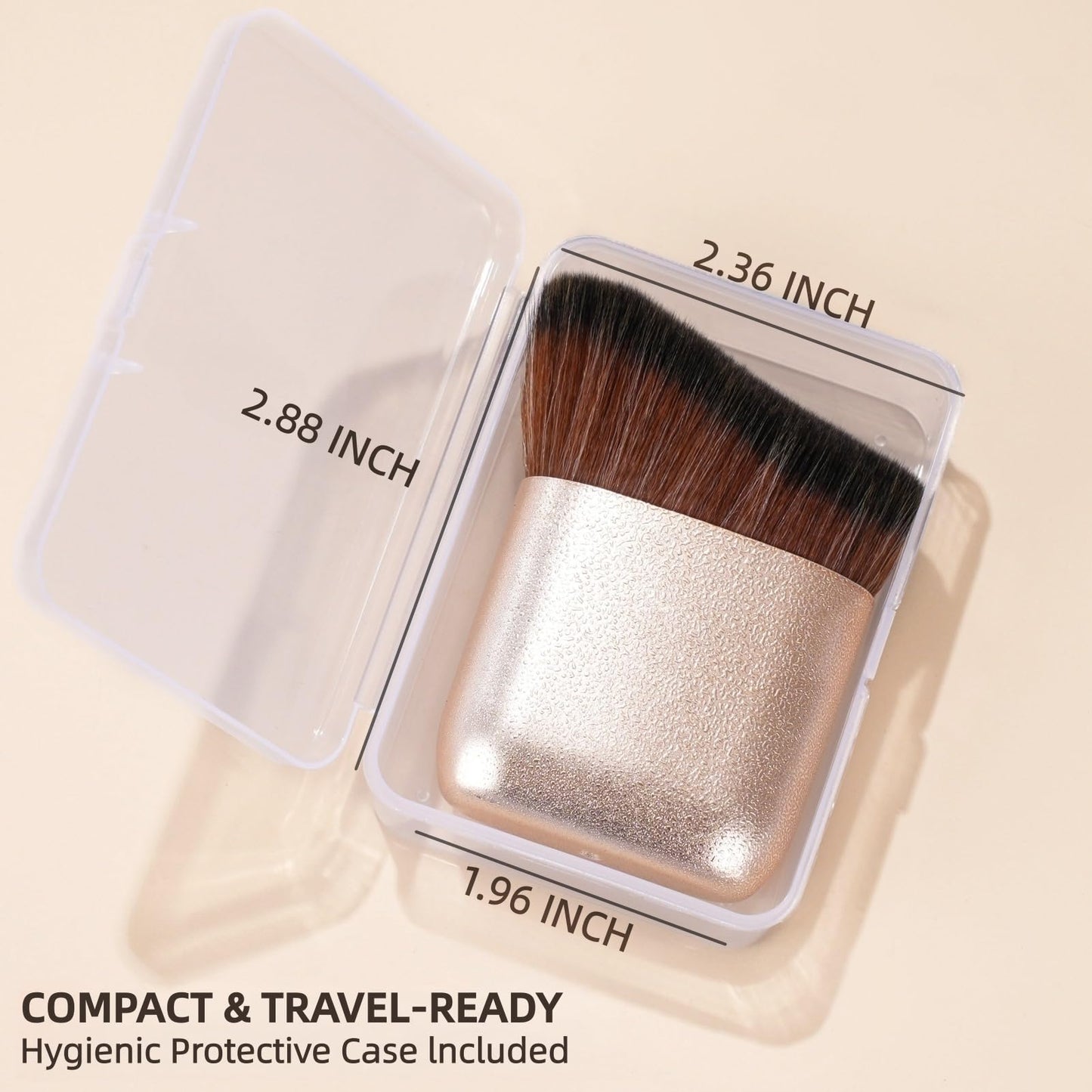 GOERTI Self Tanner & Bronzer Brush with Travel Case – Large Kabuki Body Makeup Brush for Face & Body, Ultra Soft Vegan Kabuki Foundation Makeup Brush for Liquid, Cream & Powder Applicator