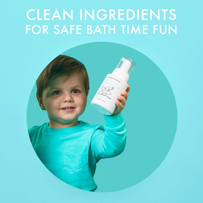 Dabble & Dollop Coconut + Vanilla Kids 3-in-1 Body Wash, Shampoo & Bubble Bath Bundle – Gel + Foam Whip Set, Tear-Free, Gentle, Natural-Origin, Hypoallergenic and Safe for Sensitive Skin (Pack of 2)
