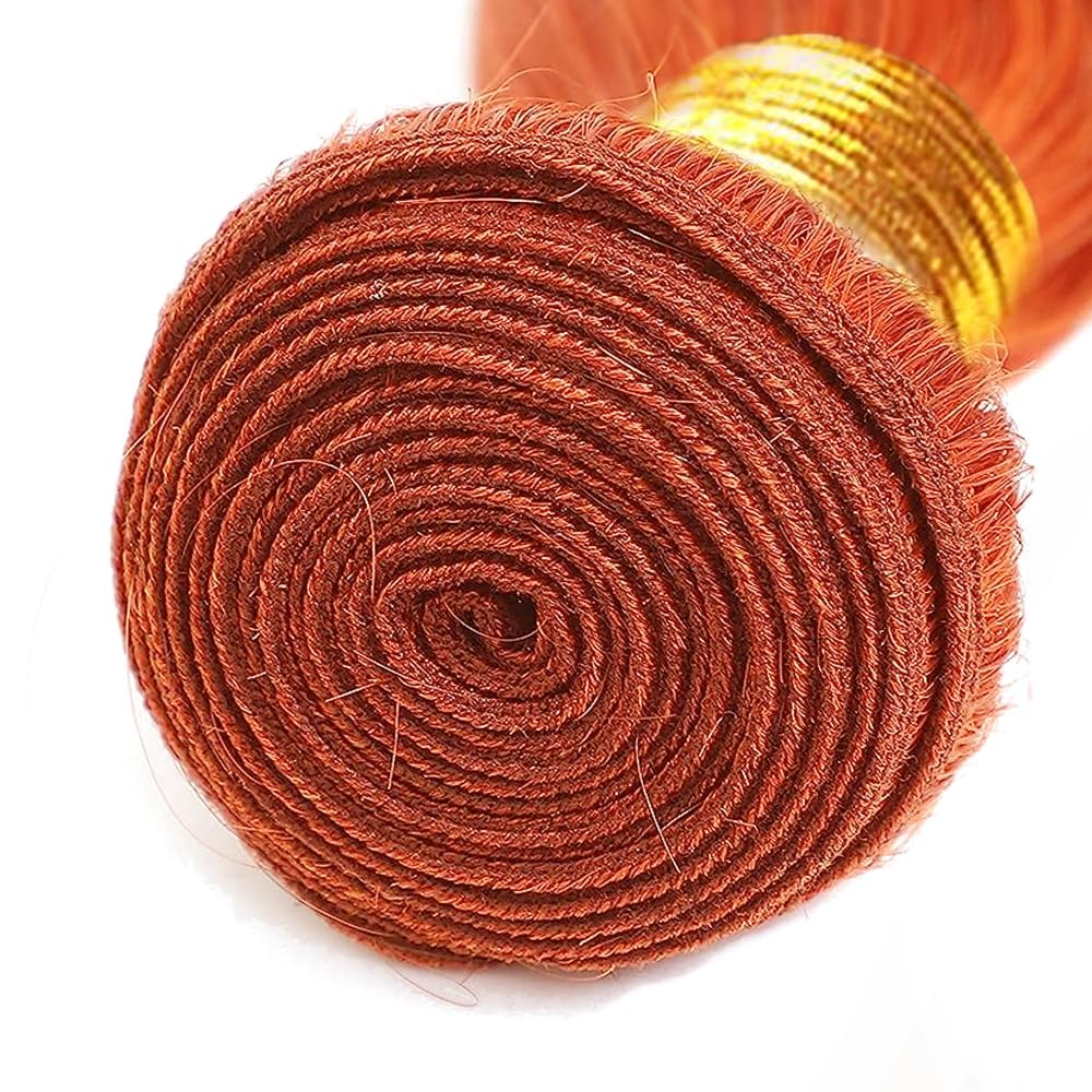#350 Ginger Orange Bundles Human Hair Deep Wave Human Hair Bundles 12 12 12 Inch Orange Brazilian Hair 3 Bundle Unprocessed Virgin Remy Hair Extensions 50 Gram Per Bundle