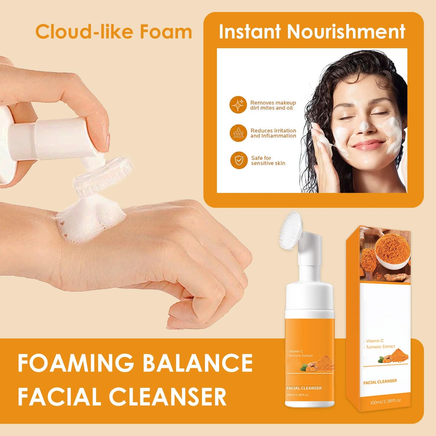 Turmeric Wash and Care Kit – Turmeric Face Wash with Brush, Exfoliating Facial Pads, Turmeric Oil and Cleansing Soap Bars– Jabon de Curcuma, Natural Skincare for Face & Body (3PC Set, Count, 4)