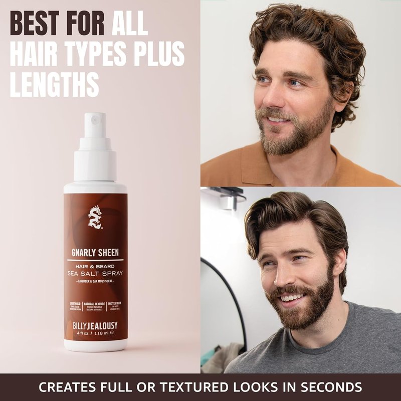 Billy Jealousy Sea Salt Spray - Texturizing & Volumizing Hair Spray for All Hair Types | 4 oz