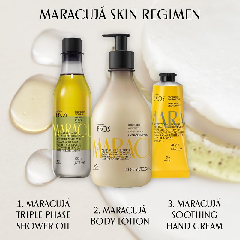 natura - Passion Fruit Triple Phase Body Oil – Maracujá Oil Moisturizer for Soft Glowing Skin, Vegan Skincare, Hydrating & Nourishing Brazilian Beauty – 6.7 fl oz (200ml)