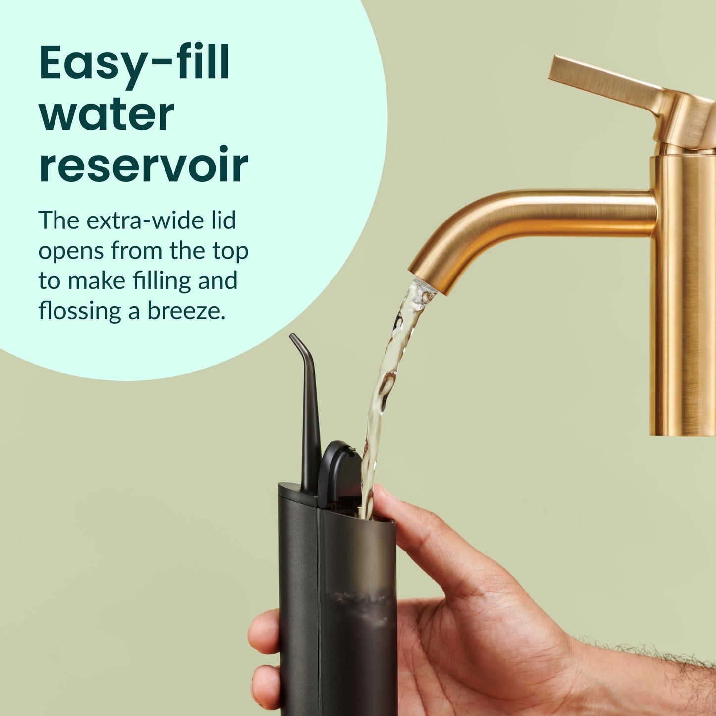 quip Water Flosser with Replacement Tip - Cordless Water Flosser with Adjustable Pressure - Teeth Cleaner Pick with 360 Degree Rotating Replaceable Tip, Rechargeable Water Dental Pick - All-Black
