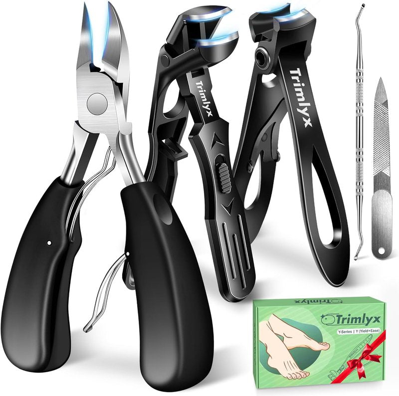 Thick Toenail Clippers - Heavy Duty Nail Clippers for Seniors | 5-Piece Set for Ingrown Nails