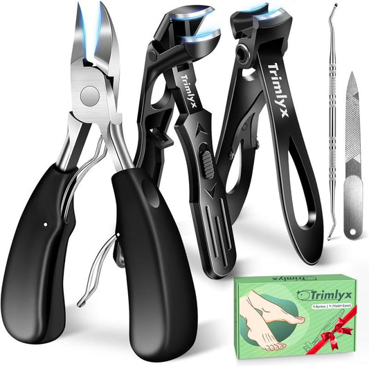 Thick Toenail Clippers - Heavy Duty Nail Clippers for Seniors | 5-Piece Set for Ingrown Nails