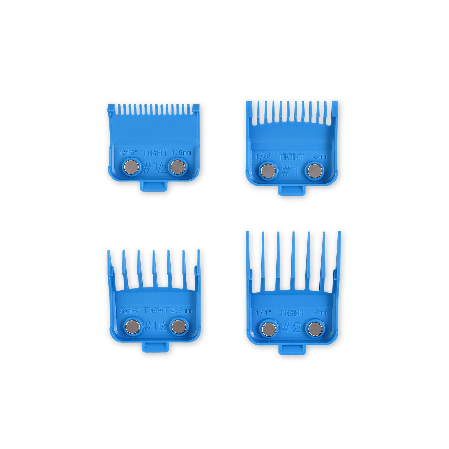 GAMMA+ Professional Dubs and Tight Magnetic Hair Clipper Guards from 1/16 to 3/4