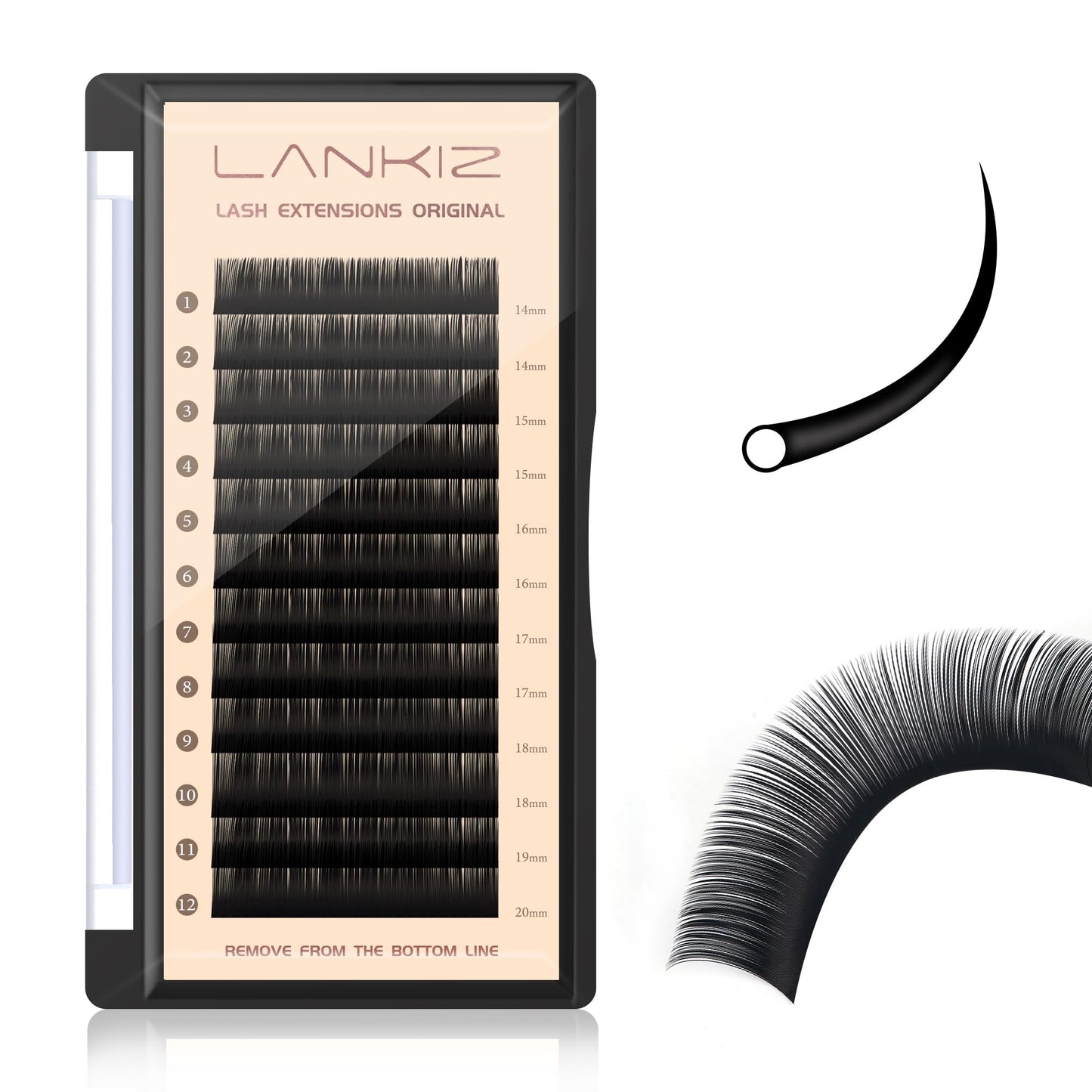 Classic Volume Lash Extension, 0.15 C Curl 14-20mm Mixed Eyelash Extension Lash Trays, Super Matt Black Individual Lash Extensions for Professional Salon Use