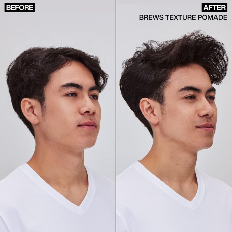 Redken Brews Texture Pomade For Men For All Hair Types - Maximum Strong Hold, Natural Matte and Low Shine Finish With No Crunch Styling and Sculpting (Pack of 2)