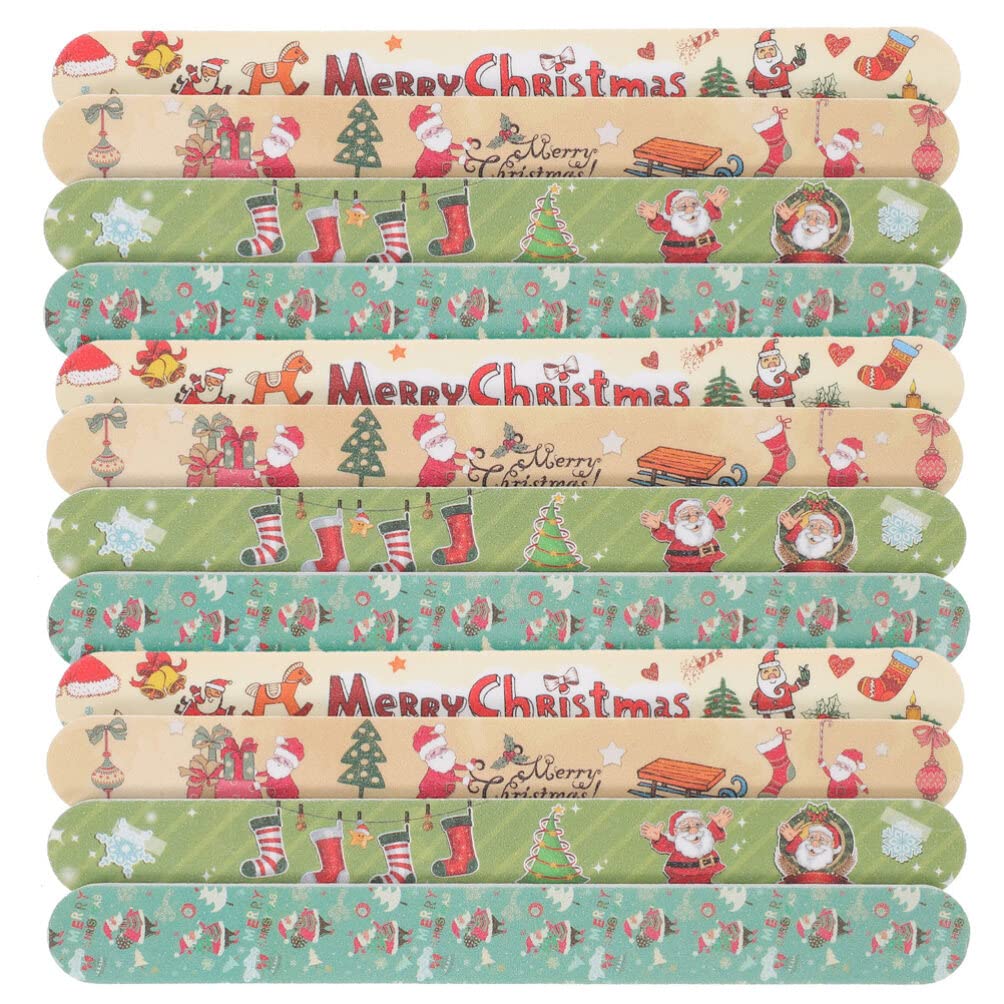 Beaupretty 24pcs Christmas Nail Files EVA Nail Shiners Double Sided Emery Board Nail Sanding File Nail Shine Buffer Polisher Nail Art Manicure Tools