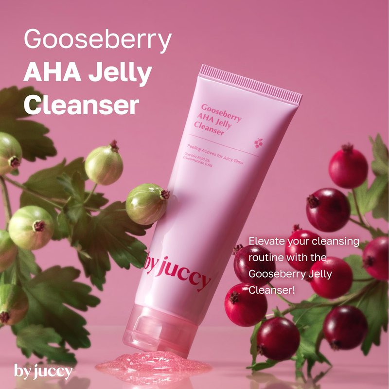BYJUCCY Gooseberry AHA Jelly Cleanser | Gentle & Hydrating | Low PH | Glycolic Acid, Indian Gooseberry, Sea Buckthorn | Exfoliates Dead Skin Cells | Korean Skin Care | By Juicy | 4.05 Fl.oz