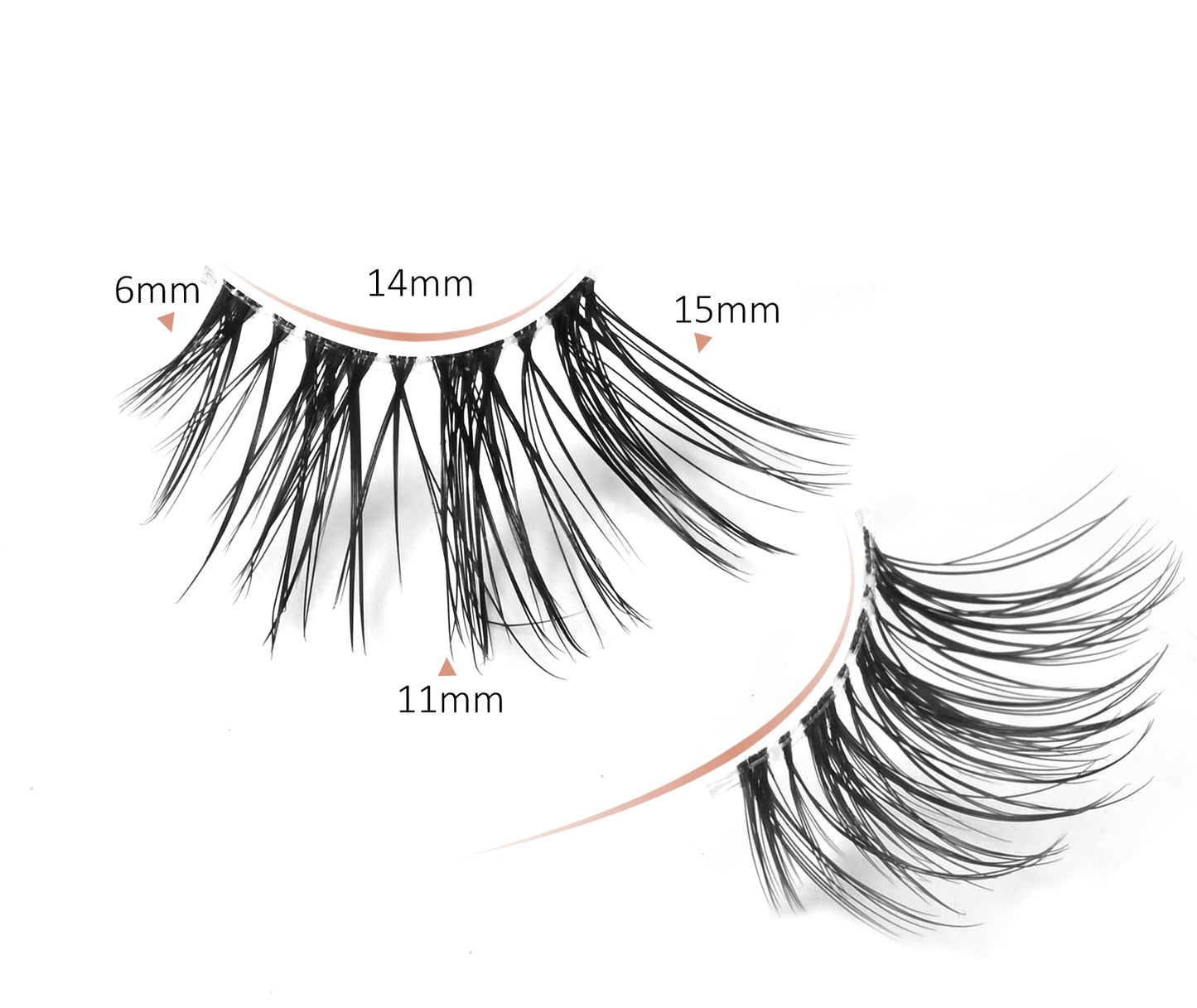Onlyall Natural Lashes Half Lashes Natural Look False Wispy Eyelashes Clear Band Lashes Pack 3D Faux Mink Lashes 7 Pairs C03