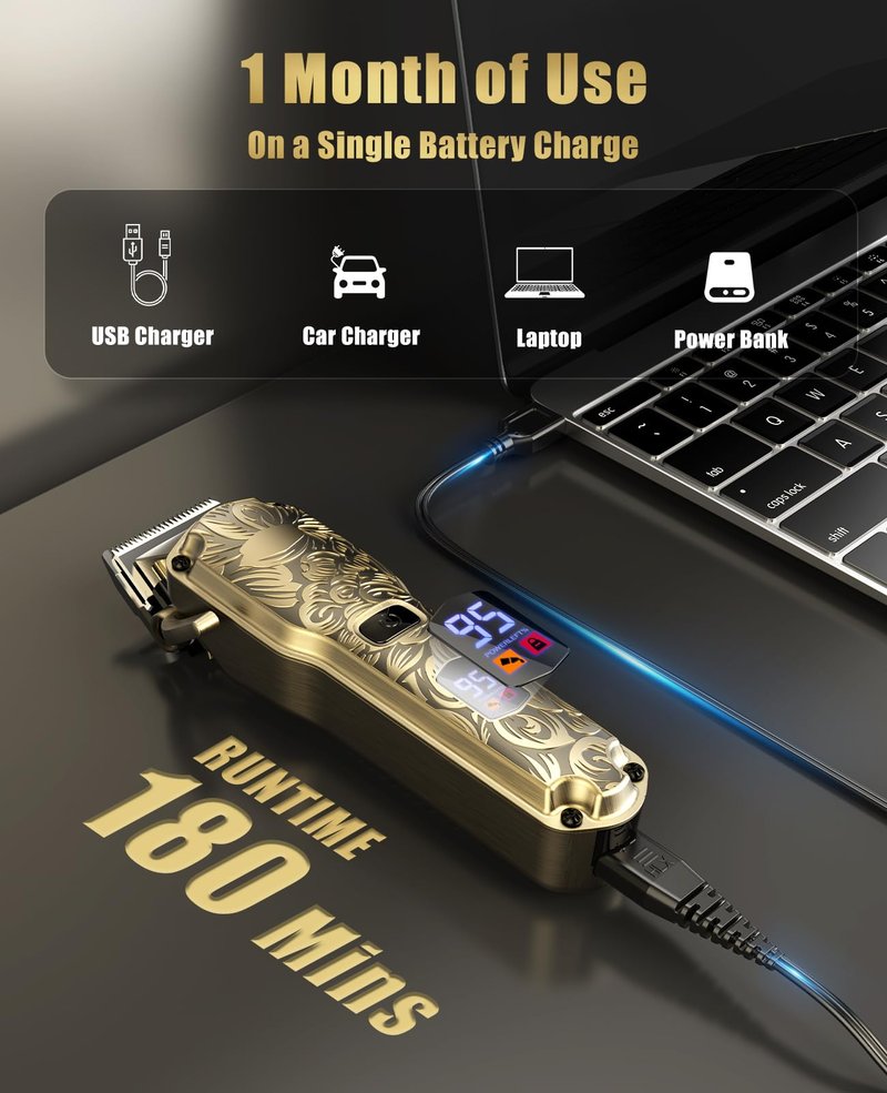 Jack & Rose Cordless Hair Clippers, Mens Hair Clippers, Wireless Clippers for Men, Barber kit Professional Clippers for Men
