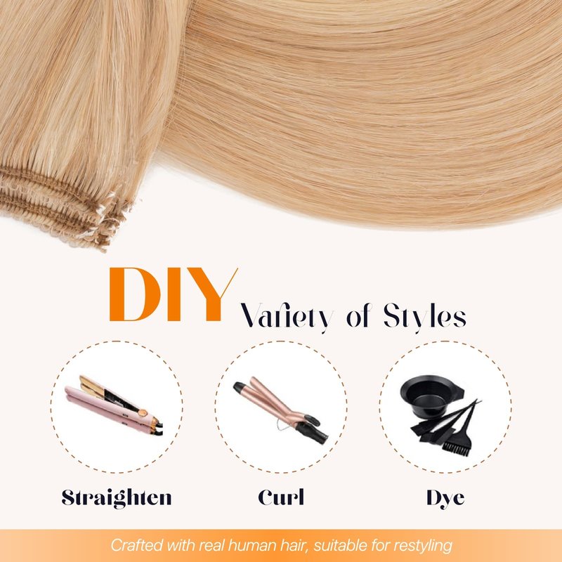 TESSHAIR 6PCS Clip in Hair Extensions Real Human Hair Short Clip in Extensions for Women Short Straight Hairpieces to Add Volume and Highlights 12 Inch Ash Blonde & Bleach Blonde