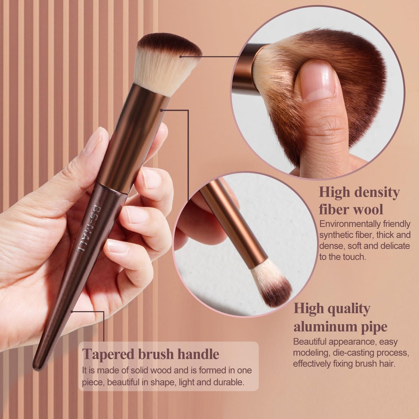 BS-MALL Makeup Brush Set, 18 PCS Professional Makeup Brushes with Case, Premium Synthetic Foundation Powder Concealer Blush Eyeshadow Brushes, Complete Face & Eye Makeup Kit for Beginners & Pros