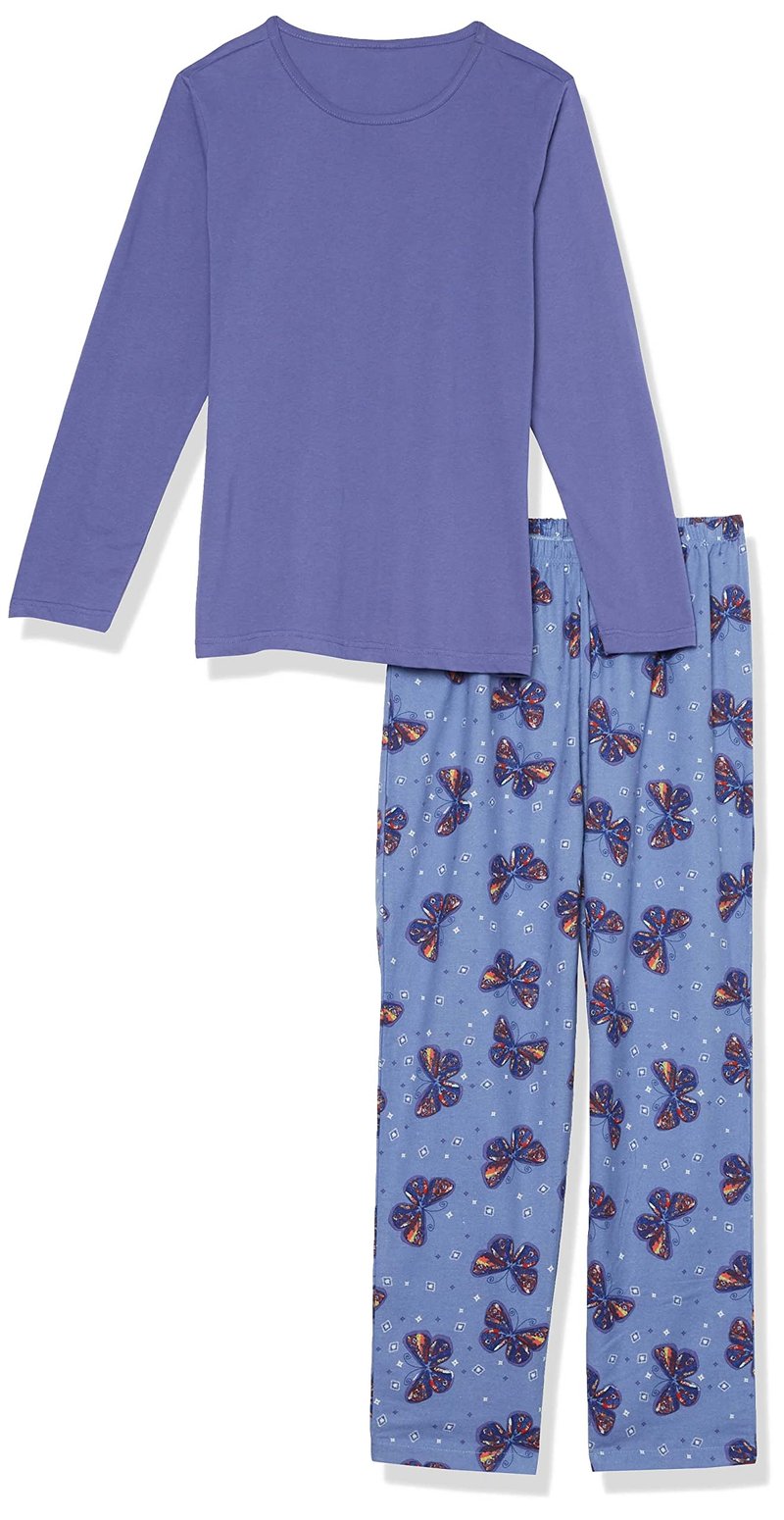 AmeriMark Women’s 2-Piece Flannel Pajama Set Nightwear for Sleeping Long Sleeve Cotton Loungewear Top and PJ Pants Sleepwear