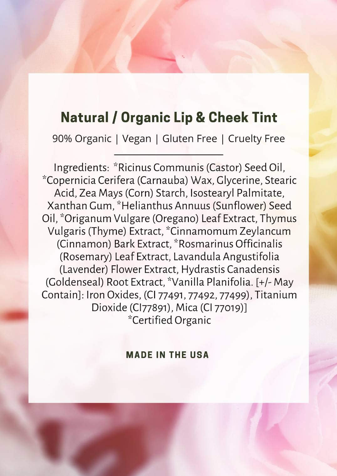 Mom's Secret Natural Organic Cream Blush Stick Cheek Tint, 100% Natural, Vegan, Gluten Free, Cruelty Free, Made in the USA, 0.18 oz. (Merlot)