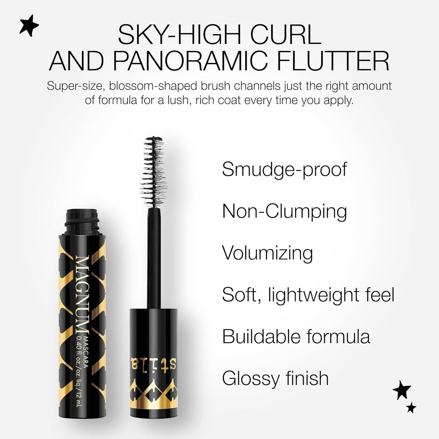Stila Magnum XXX Lash Mascara - Black Voluminous Formula for Sky-High Volume & Lift | 0.40 Fl. Oz.