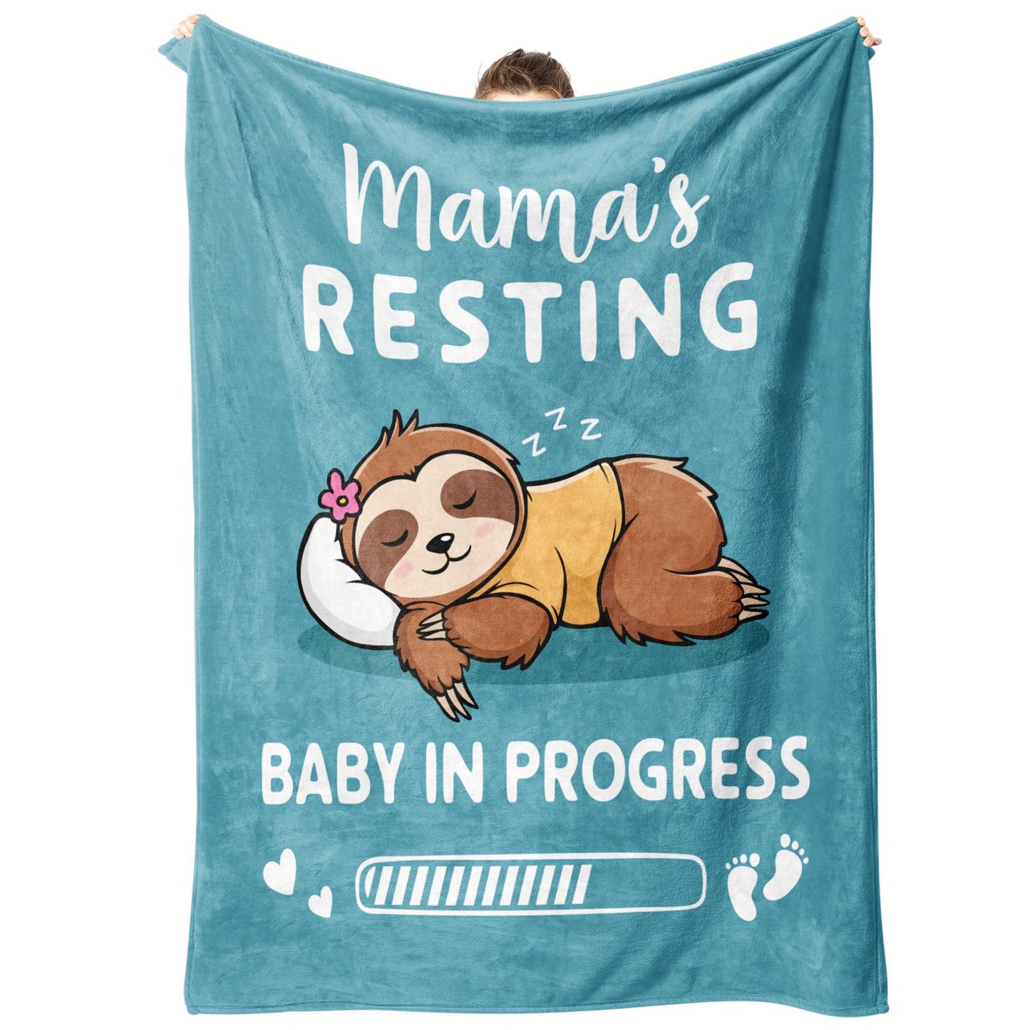 New Mom Gifts for Pregnant Women, Pregnancy Gifts for Expecting Mom, Funny Maternity Blanket Gift for Mama to be, First Time Moms, Mothers Day Birthday Gift for Pregnant Women, (60'' X 50'', Cyan)