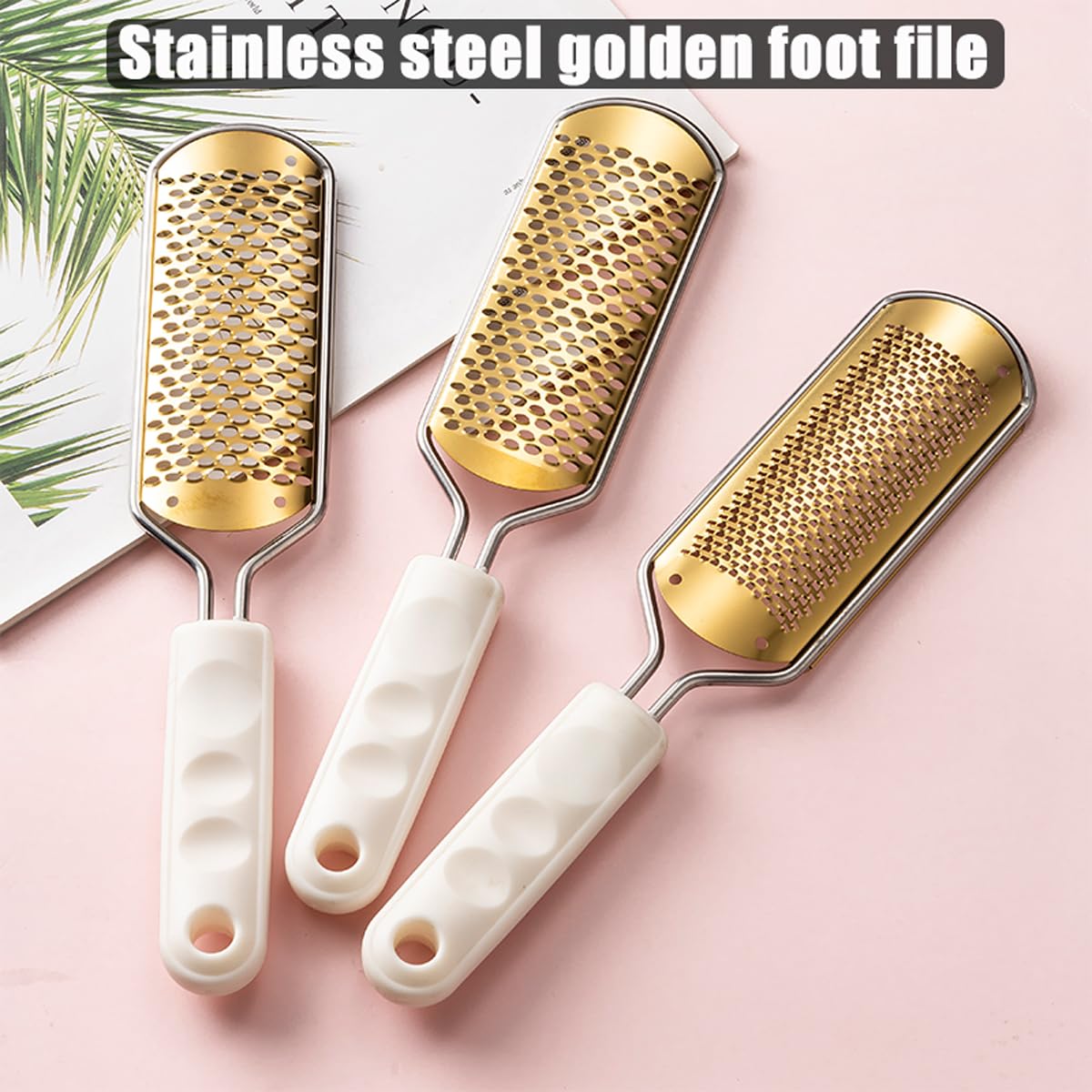 White Foot File Callus Remover, Foot File for Feet – Professional Pedicure Tool for Dead Skin Removal & Cracked Heels – Ultimate Stainless Steel Foot Scrubber for Soft, Healthy Feet
