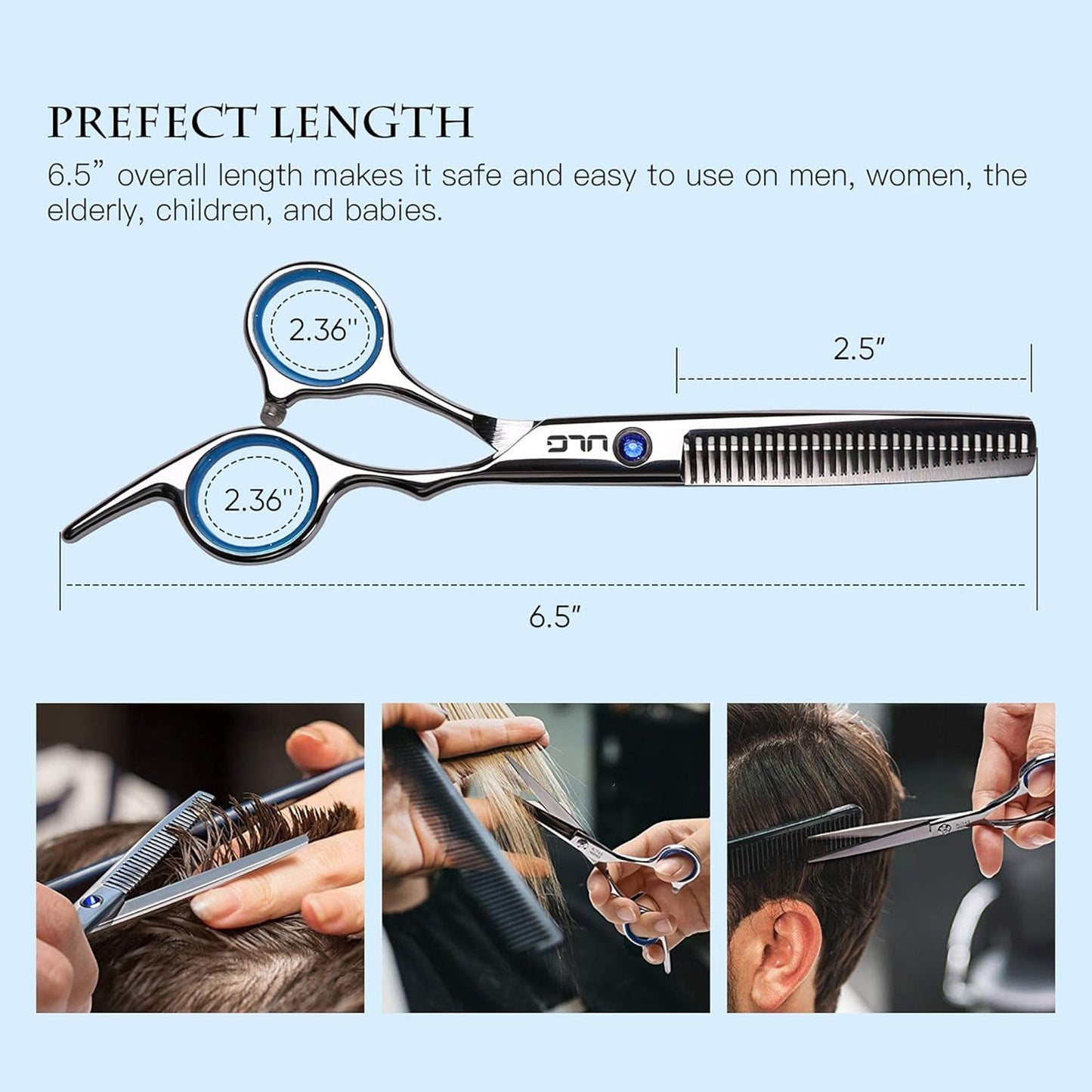 Professional Hair Cutting Scissors Kit - Japanese Stainless Steel Thinning Shears | 6.5 Inch Razor Edge