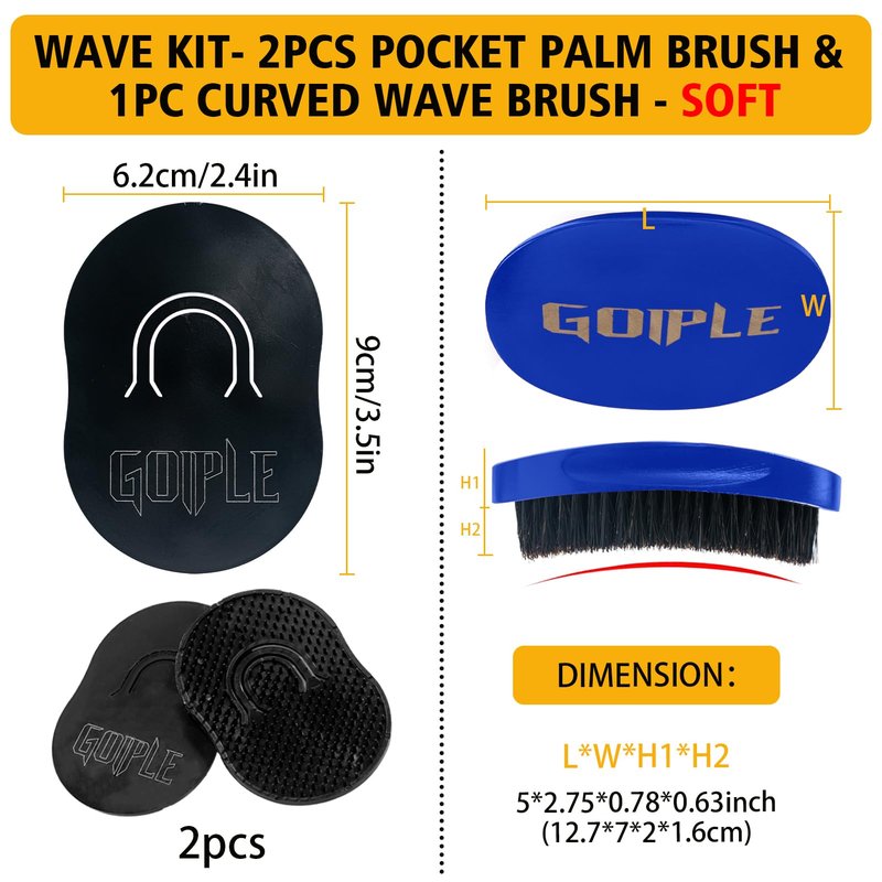 Wave Pomade for Men Strong Hold Easy Wash 360 Wave Training Hair Cream, Waves Grease for Men Promotes Layered Waves, Moisture, Silky Shine, Wave Pomade Wave Brushe Silky Durag Wave Cap Set (Blue)