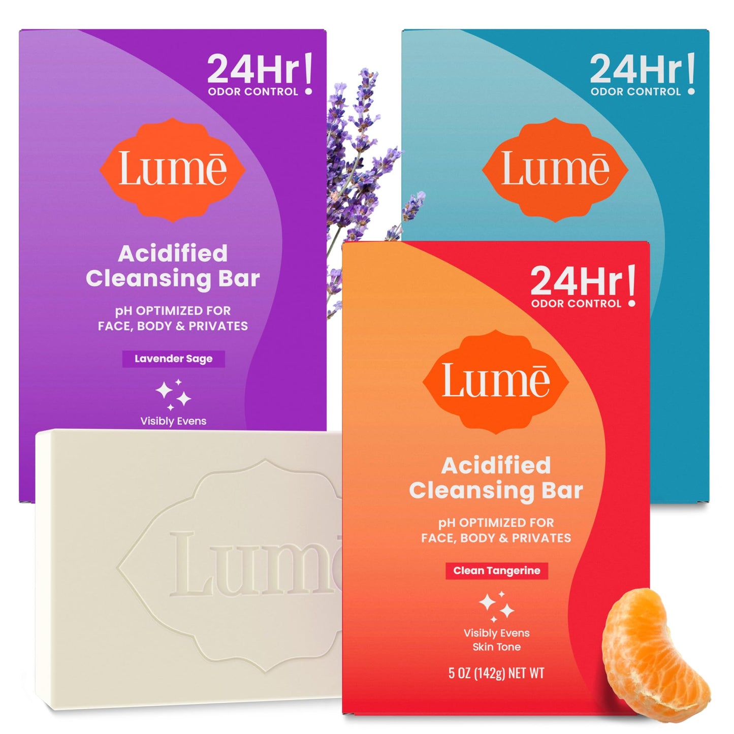 Lume Acidified Body Cleansing Bar - 8.5 oz, 3 pk (Tcombo scents)