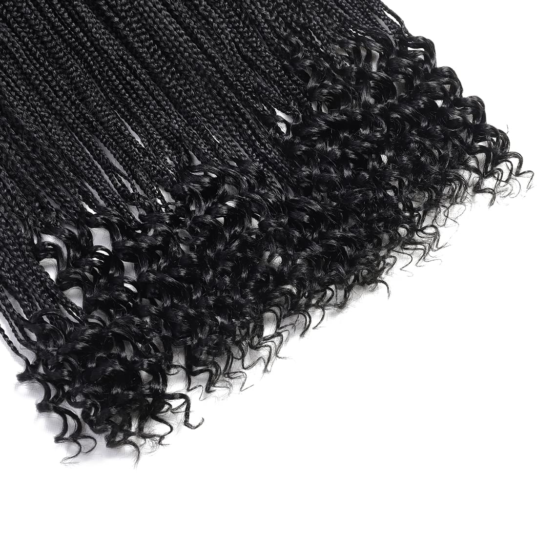 144 Strands Goddess Crochet Box Braids with Curly Ends 24 Inch Pre Looped Box Braids Crochet Hair 8 Packs Curly Crochet braids for Black Women