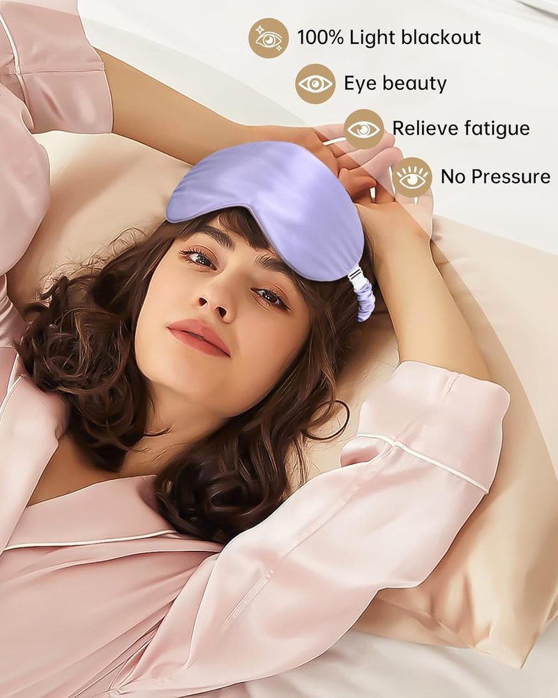 Mulberry Silk Bonnet for Women - Comfortable Sleep Cap with Elastic Tie & Scrunchies | Wisteria & Violet