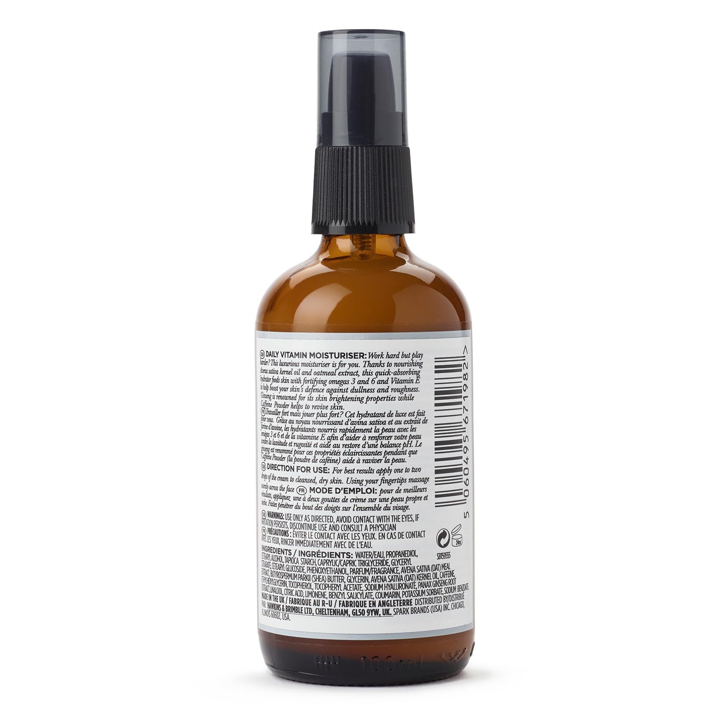 Hawkins & Brimble - Mens Face Moisturiser, 100ml - Daily Energising Face Moisturiser for Dry Skin, Hydrating & Sensitive Skin with Natural Ingredients - No Parabens/Animal Testing