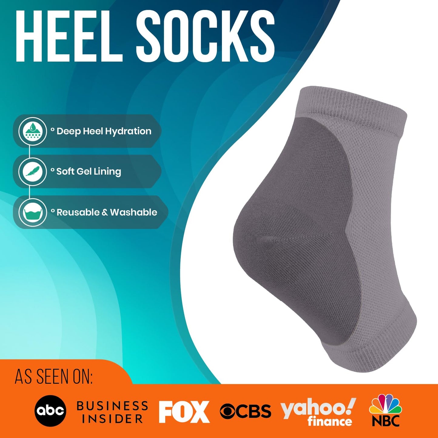 Moisturizing Socks for Dry Cracked Heel Treatment, 4-Pack Gel Heel Socks, Foot Care Spa & Pedicure Socks – Gifts for Women - Silicone Socks for Cracked Feet Repair & Overnight Hydration