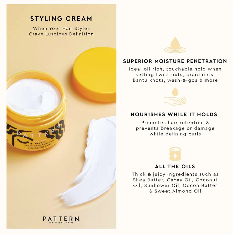 PATTERN Beauty by Tracee Ellis Ross Styling Cream 15 fl oz - Hold & Definition for Curly Hair 3b-4c