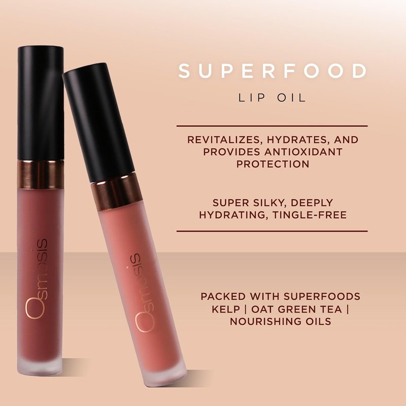 Osmosis Superfood Lip Oil - Nourishing Tinted Lip Gloss for Deep Hydration & Fuller Lips