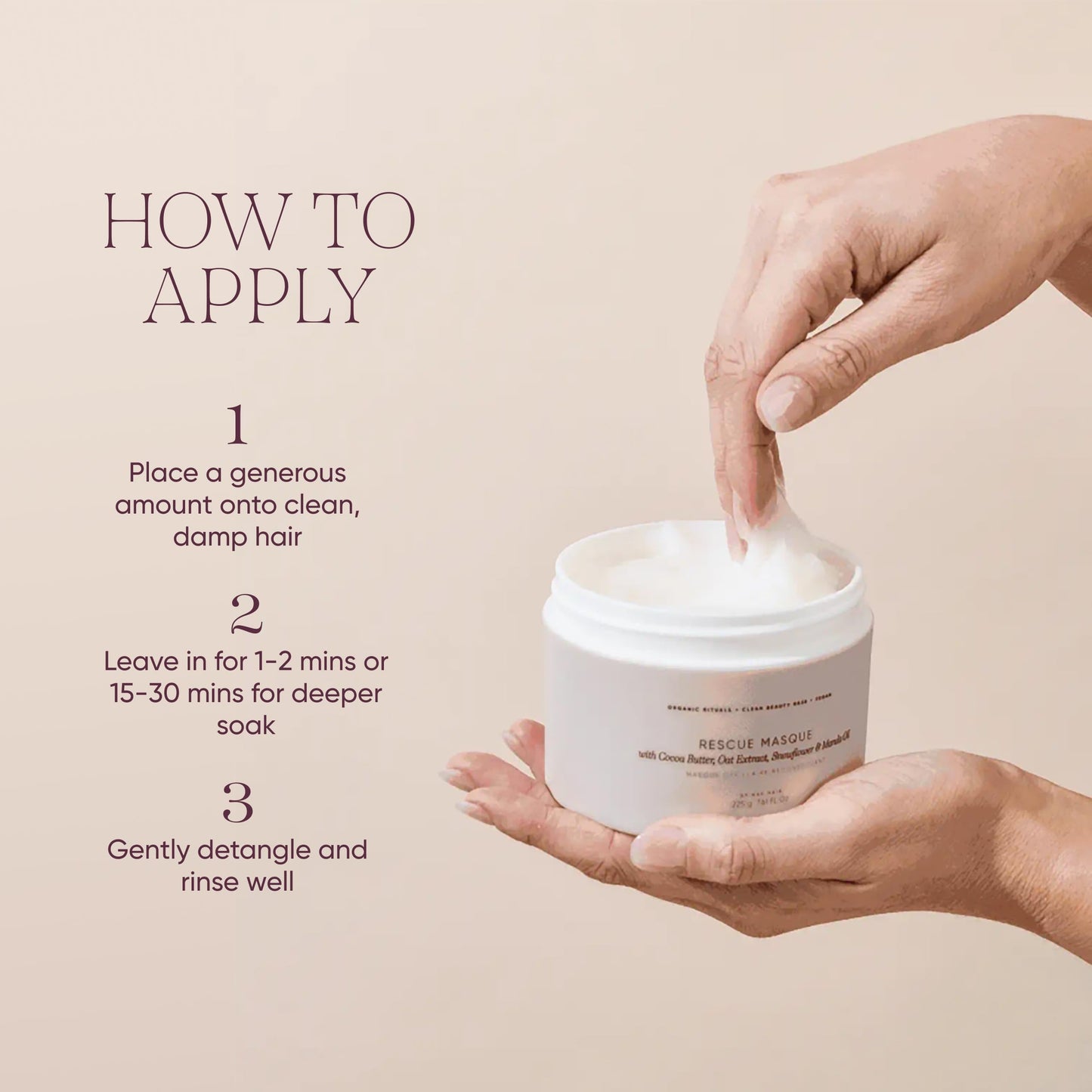 ORI LAB Rescue Masque 300ml - Repair & strengthening for damaged, dry and over-processed hair, Cruelty-Free