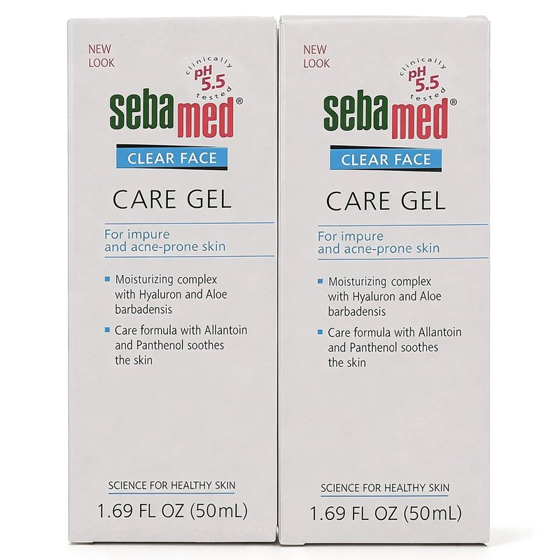 SEBAMED Clear Face Care Gel (50mL) with Aloe Vera and Hyaluronic Acid for Impure and Acne Prone Skin - Made in Germany - Pack of 2