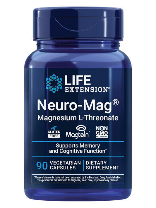 Neuro-Mag Magnesium L-Threonate - Cognitive Health Support, Quick Thinking | 90 Vegetarian Capsules (144 mg)