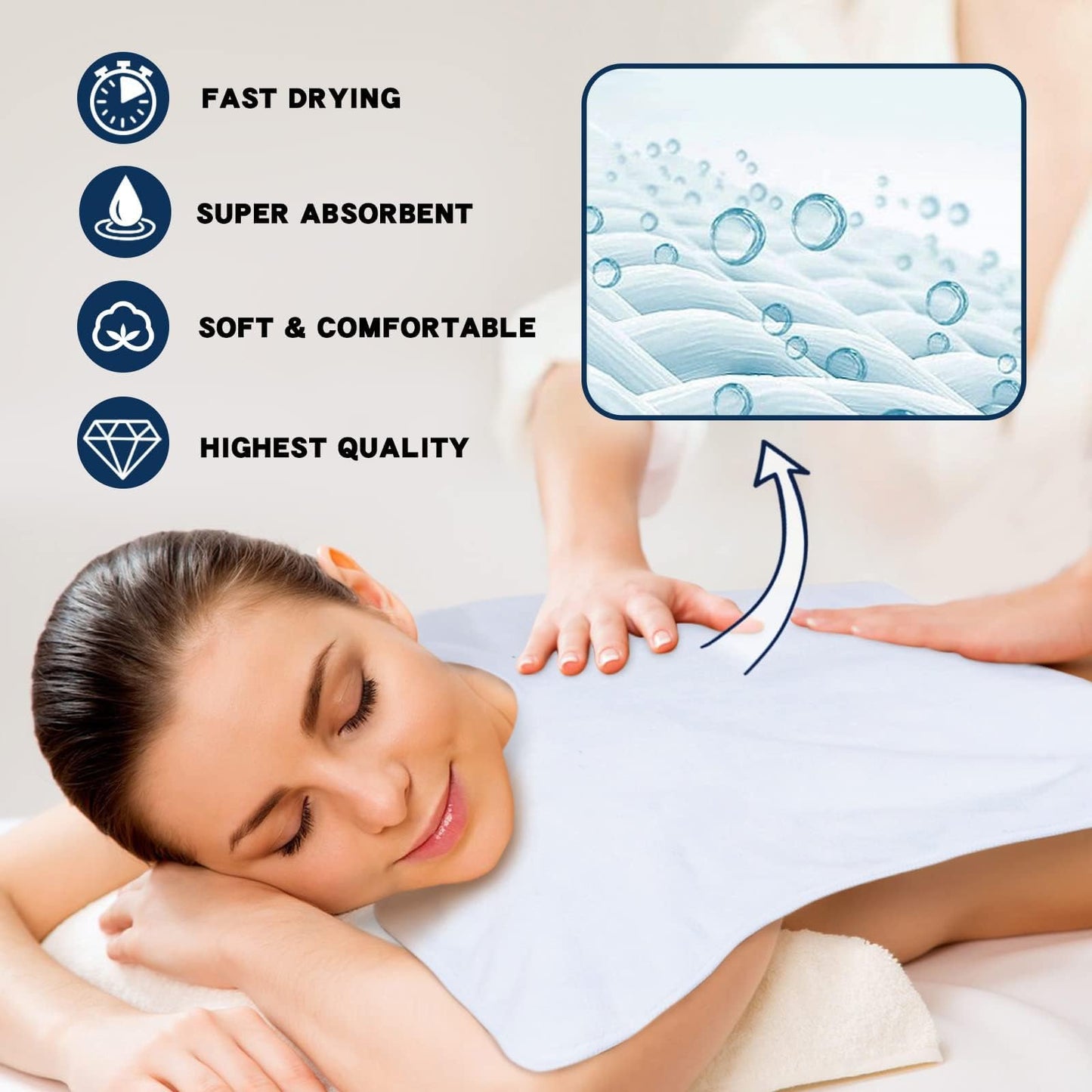 SINLAND Microfiber Esthetician Towels for Facials 6 Pack White