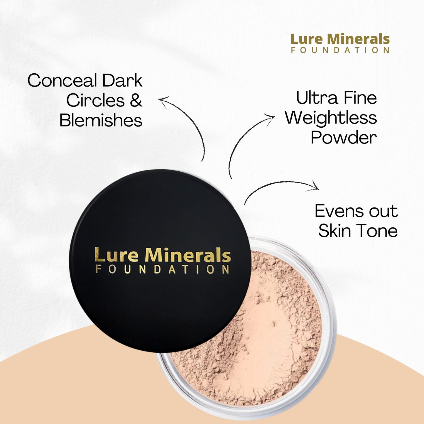 Lure Minerals Foundation Loose Powder 8g Sifter Jar- Choose Color,free of Harmful Ingredients (Compare to Bare Minerals (Fairly Light -Matte 8 grams)