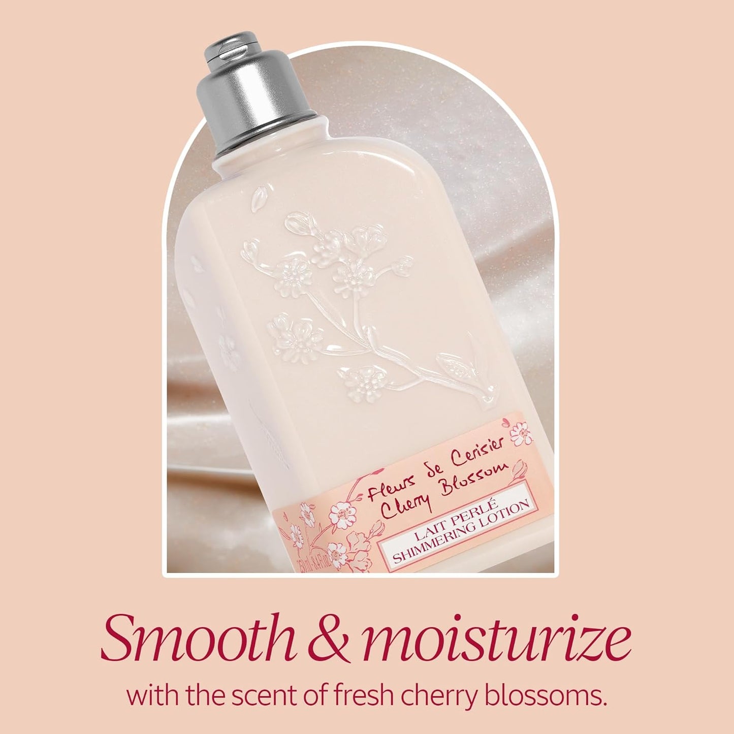 L'OCCITANE Cherry Blossom Shimmering Body Lotion - 8.4 Fl Oz | Hydrating & Fragrant