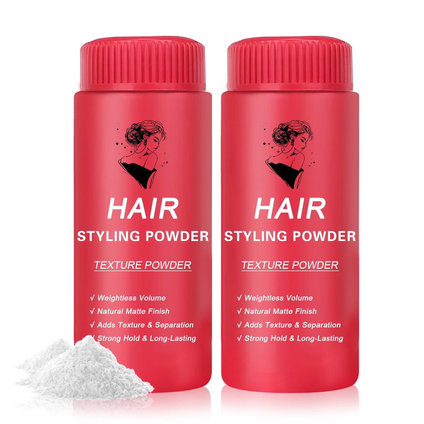 DAMUSI Hair Texture Styling Powder for Men & Women, Mattifying Hair Texturizing Volume Powder with Matte Finish, Strong Hold, Easy to Apply for All Hair Styles 0.52 Oz(Pack of 2)