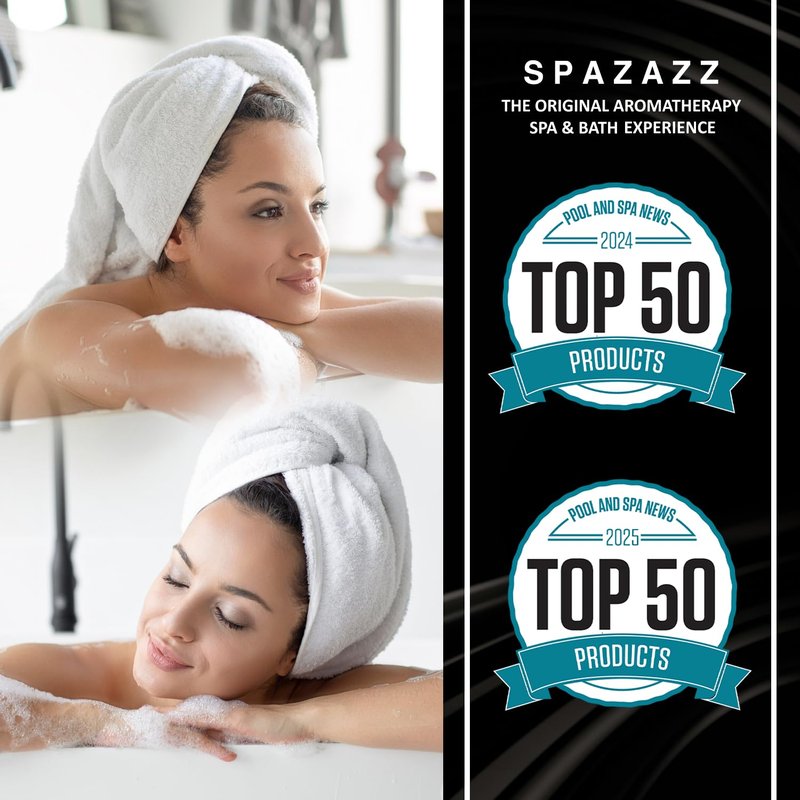 Spazazz Hot Tub Aromatherapy Gift Bundle- Seven- 4 Oz Spazazz Hot Tub Aromatherapy Bath Salt Crystals Sampler Jars Plus Hot/Cold Towel and Rubber Duck - Seven Distinct Scents of Bath and Spa Salts