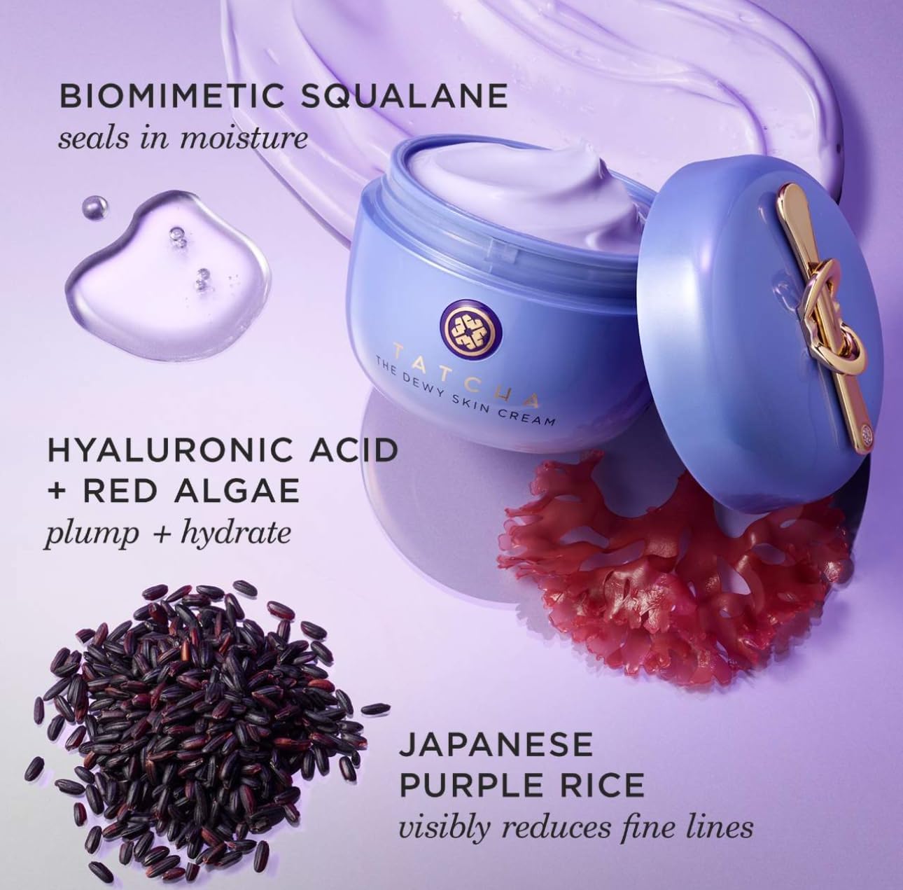 TATCHA The Dewy Skin Cream, Jumbo | Rich Line-Plumping Moisturizer - Hydrate, Plump, and Protect Dry Skin | 75 ml / 2.54 fl. oz.