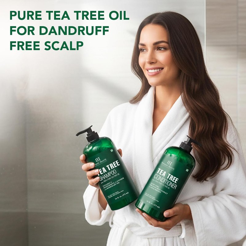Tea Tree Shampoo and Conditioner Set - 100% Pure Tea Tree Oil for Itchy, Dry Scalp | 16 Fl Oz Each