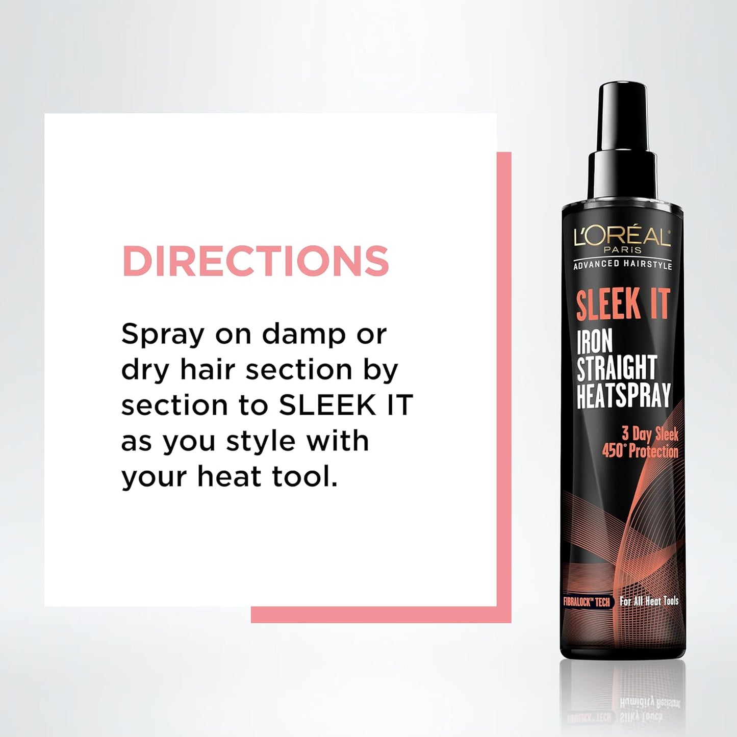 L'Oréal Paris Heat Spray - Advanced Hairstyle Sleek It for Smooth, Straight Hair | 5.7 Ounce