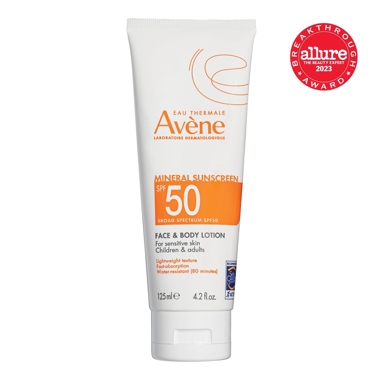 Avène Sheer Mineral Sunscreen Broad Spectrum SPF 50 Face and Body Lotion 4.23 Fl Oz