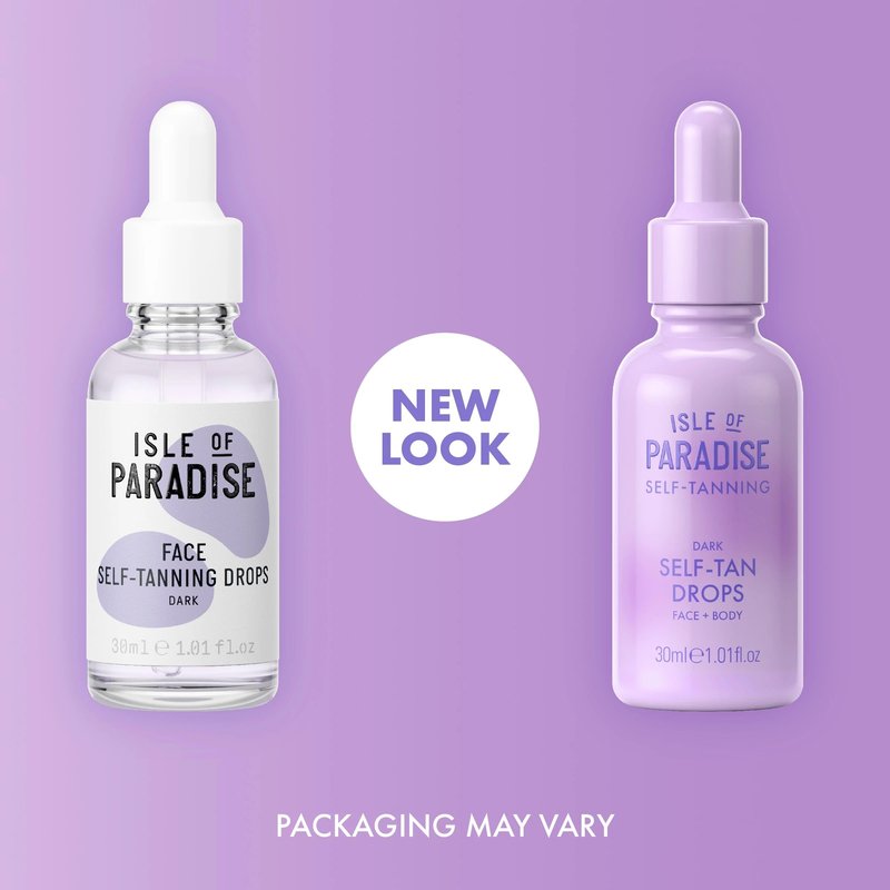 Isle of Paradise Self Tanning Face & Body Drops- Dark, Self Tanner Drops for a Natural Bronze, Long-lasting Tan, Cruelty Free, Fragrance Free & Dermatologist-Approved, 1.01 fl. oz