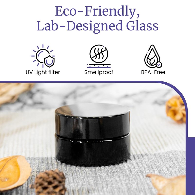 Infinity Jars 30 Ml (1.1 fl oz) Black Ultraviolet Glass Cosmetic Jar with Screw Top Lid | Airtight UV-Blocking Refillable Container for Creams, Balms, Herbs & Essential Oils 3 Pack