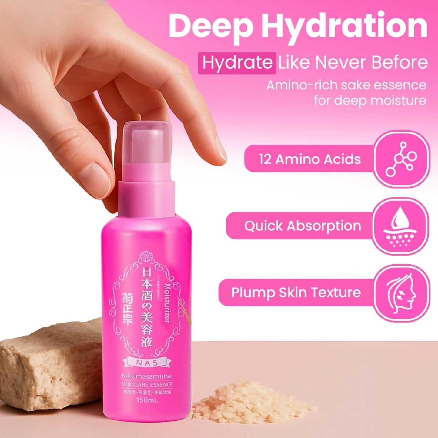 Kikumasamune Natural Face Moisturizer Set - Organic Foaming Cleanser & Vitamin C Serum for All Skin Types | Made in Japan