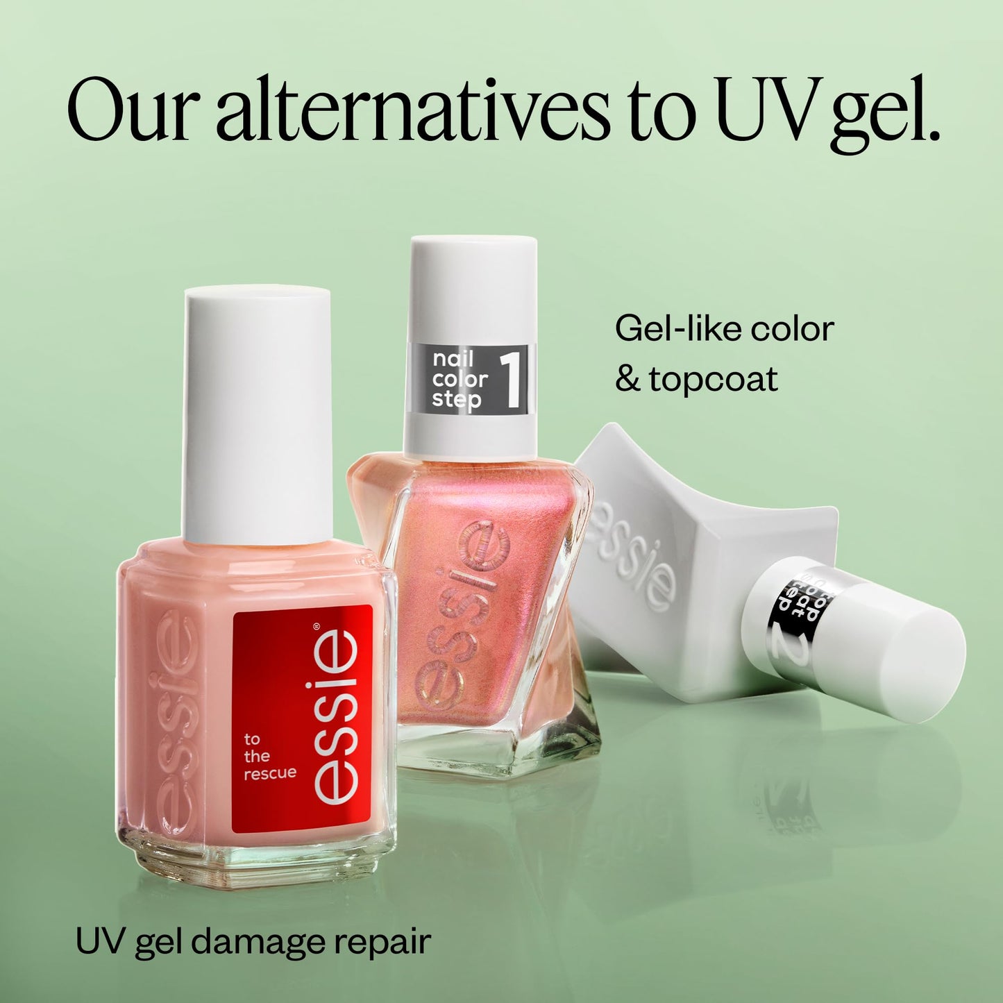 essie Gel Couture Gel-like Nail Polish, Vegan, Metallic Glaze Top Coat Nail Polish, Blushed Metal, 0.46 fl oz
