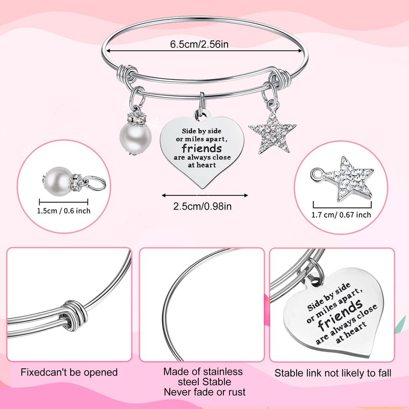 Abbylike 20 Pieces Friends Group Gifts Bulk for Women Friendship Bracelets Makeup Bags Friendsgiving Long Distance Present Party Favors for Friend Family Sister Birthday