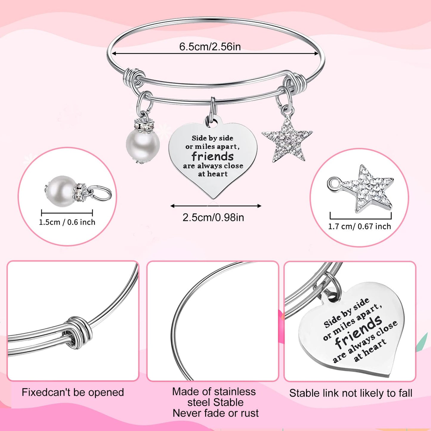 Abbylike 20 Pieces Friends Group Gifts Bulk for Women Friendship Bracelets Makeup Bags Friendsgiving Long Distance Present Party Favors for Friend Family Sister Birthday